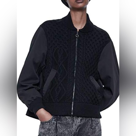 ZARA Special Edition Knit Bomber Jacket - Picture 1 of 7